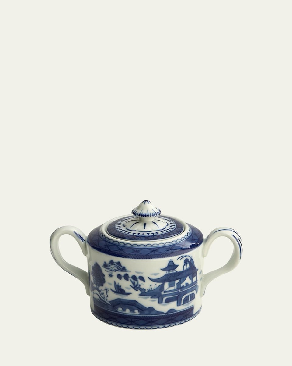 Blue Canton Sugar Bowl
